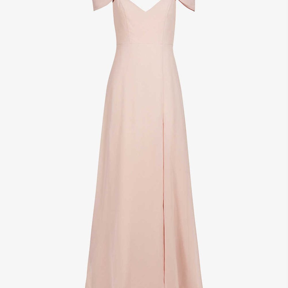 JENNY YOO Priya Off-the-Shoulder Chiffon Gown